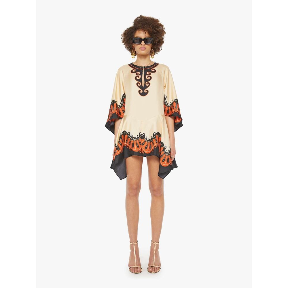 La DoubleJ x Mother Malibu Silk Twill Mini Dress Pacific Placée Print Size S NWT - Picture 3 of 10